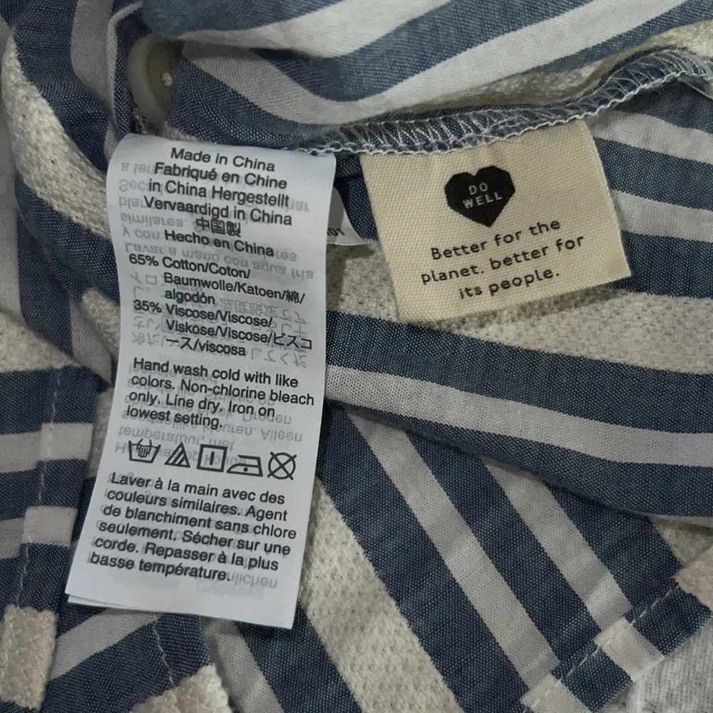 Madewell Blue and White Striped Button Front Blouse